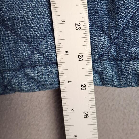 Talbots Jacket Womens Small Blue Quilted Denim Corduroy Collar Lined Barn - Picture 4 of 15